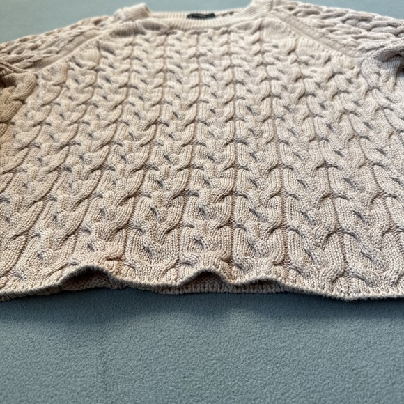 JCrew Sweater‎ Womens Medium Blush Cable Knit Crewneck Textured Cotton Pullover - Picture 9 of 12